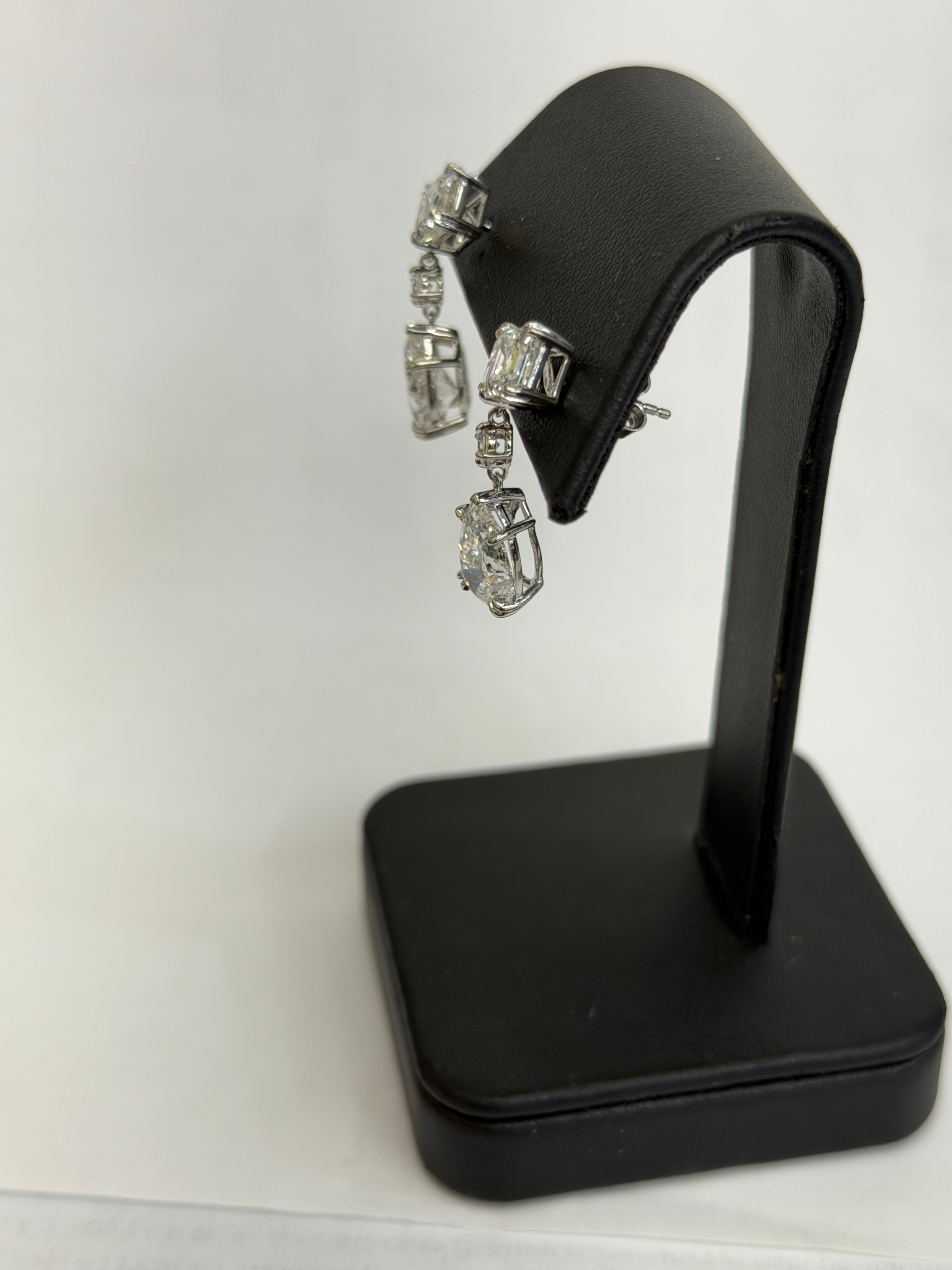 Platinum Lab Grown Diamond Drop Earrings – 6.34 CTW D/VS1