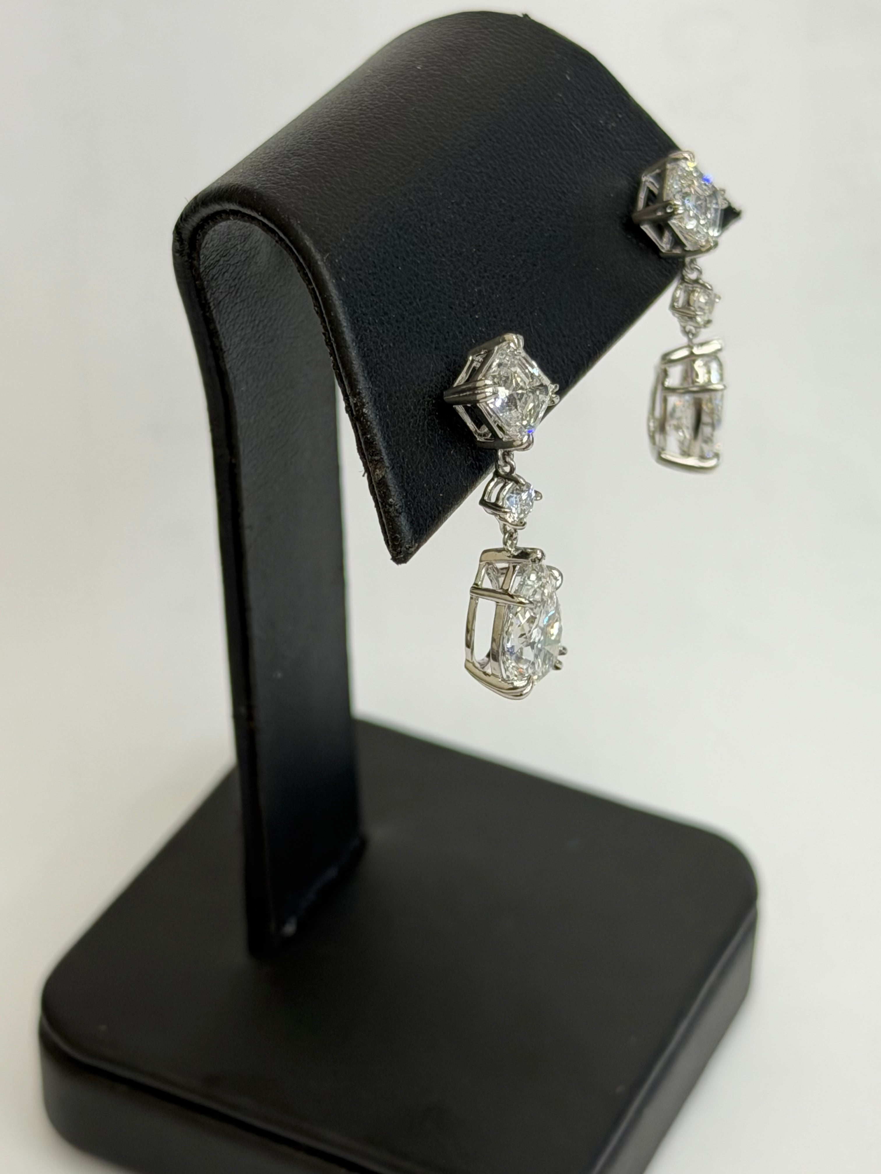 Platinum Lab Grown Diamond Drop Earrings – 6.34 CTW D/VS1