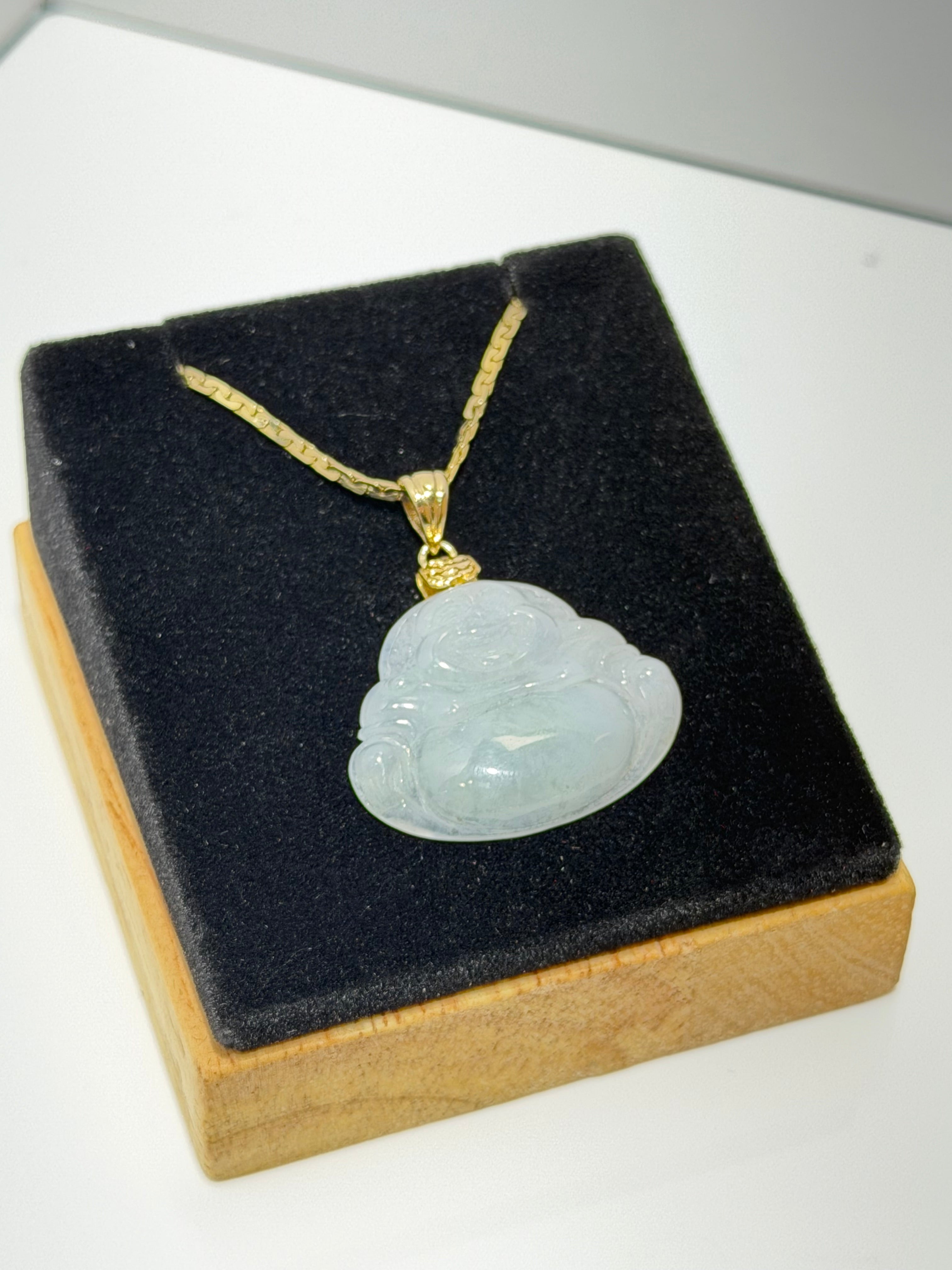 Ice Jade Laughing Buddha Pendant