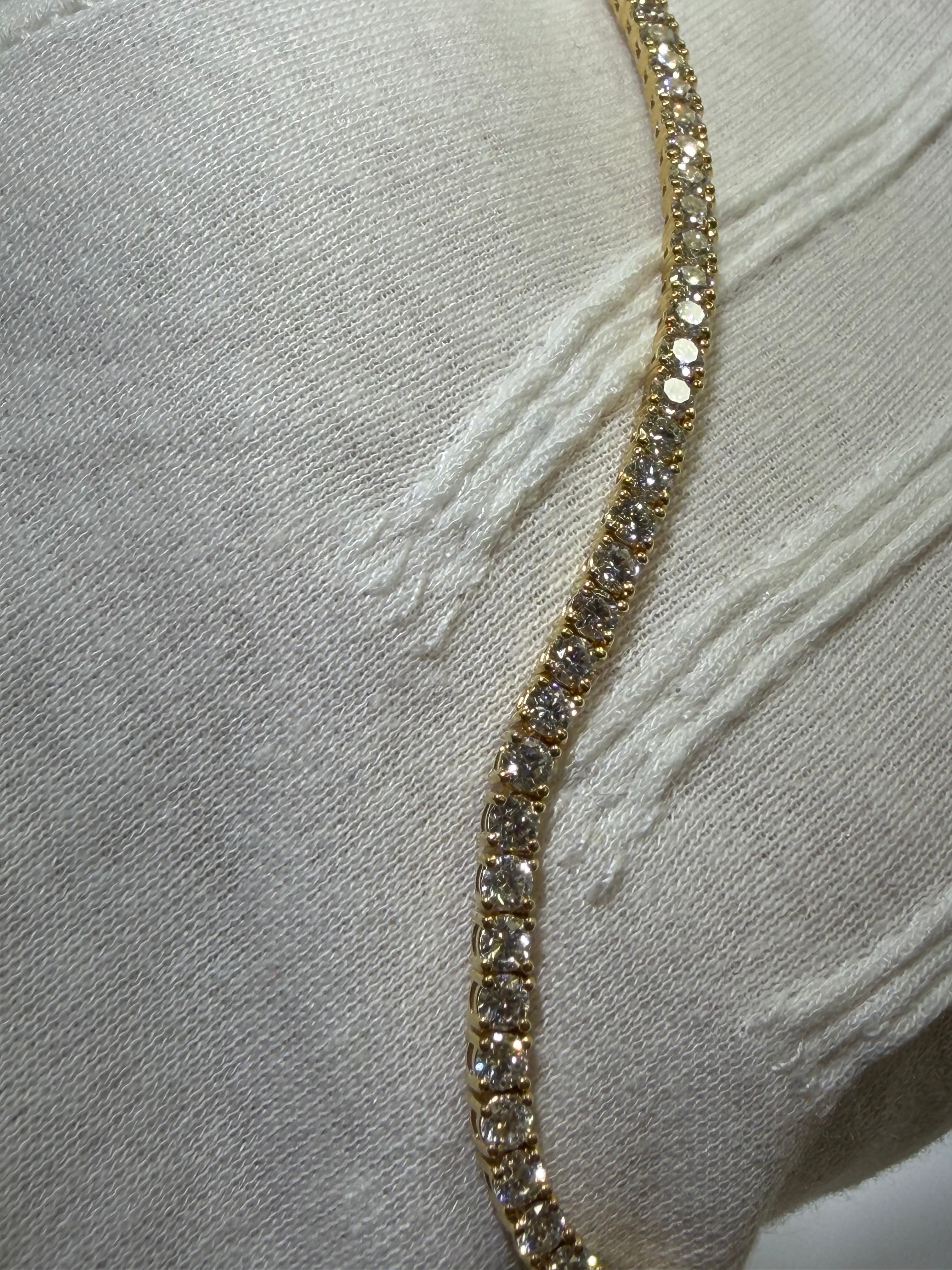12 CTW Lab Grown Diamond Tennis Necklace – 14K Yellow Gold