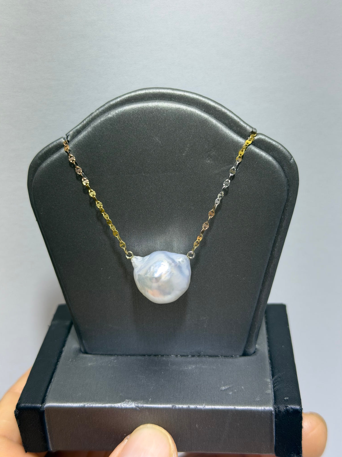 14K Gold Multicolor Chain with 14mm South Sea Pearl Necklace