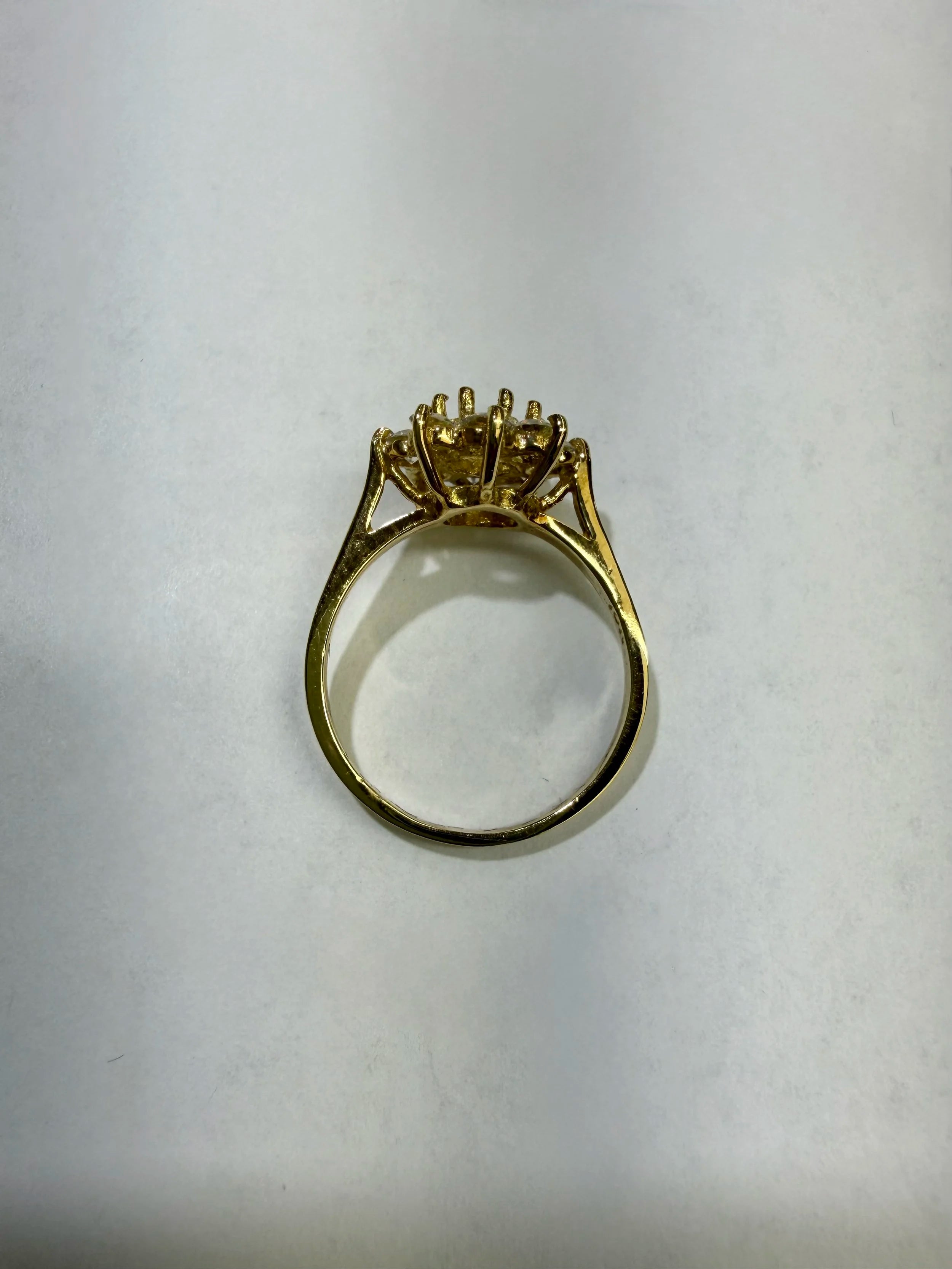 18k Yellow Gold Diamond Halo Engagement Ring