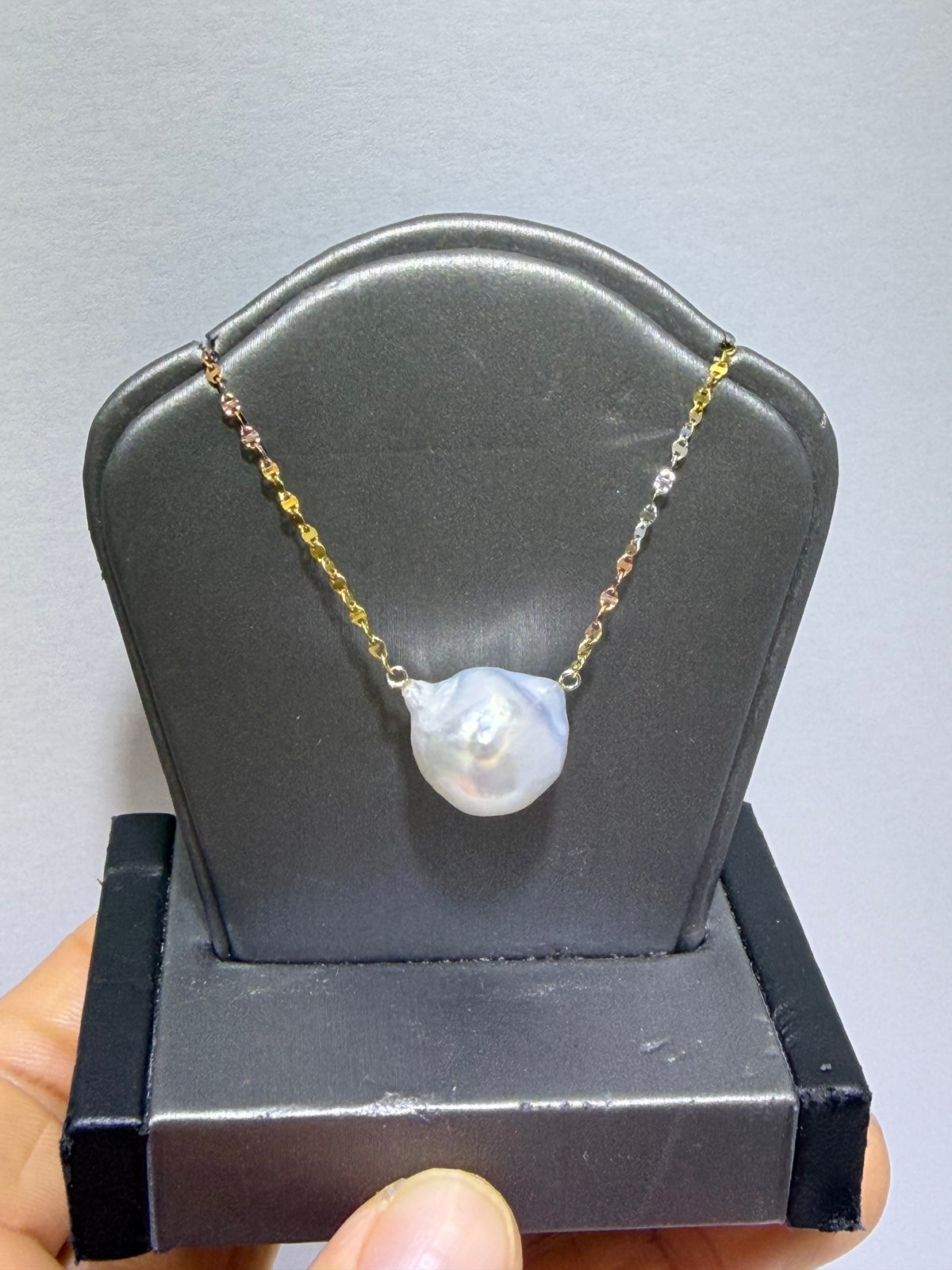 14K Gold Multicolor Chain with 14mm South Sea Pearl Necklace
