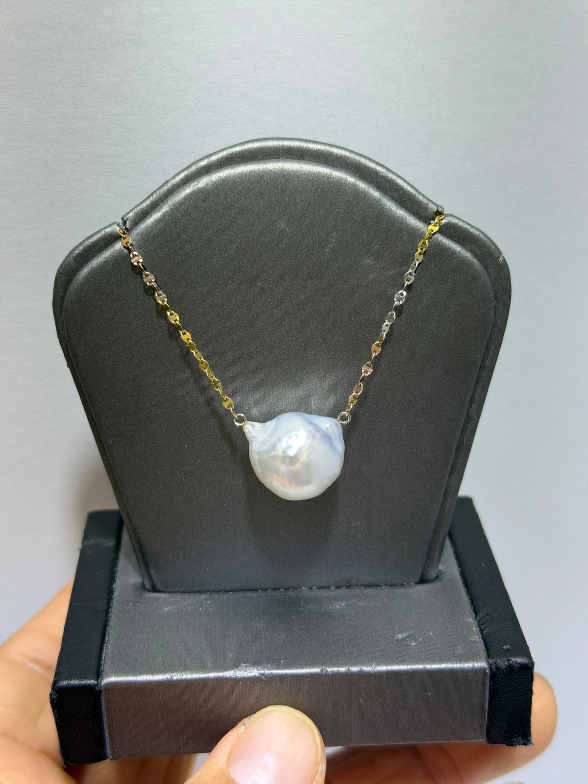 14K Gold Multicolor Chain with 14mm South Sea Pearl Necklace