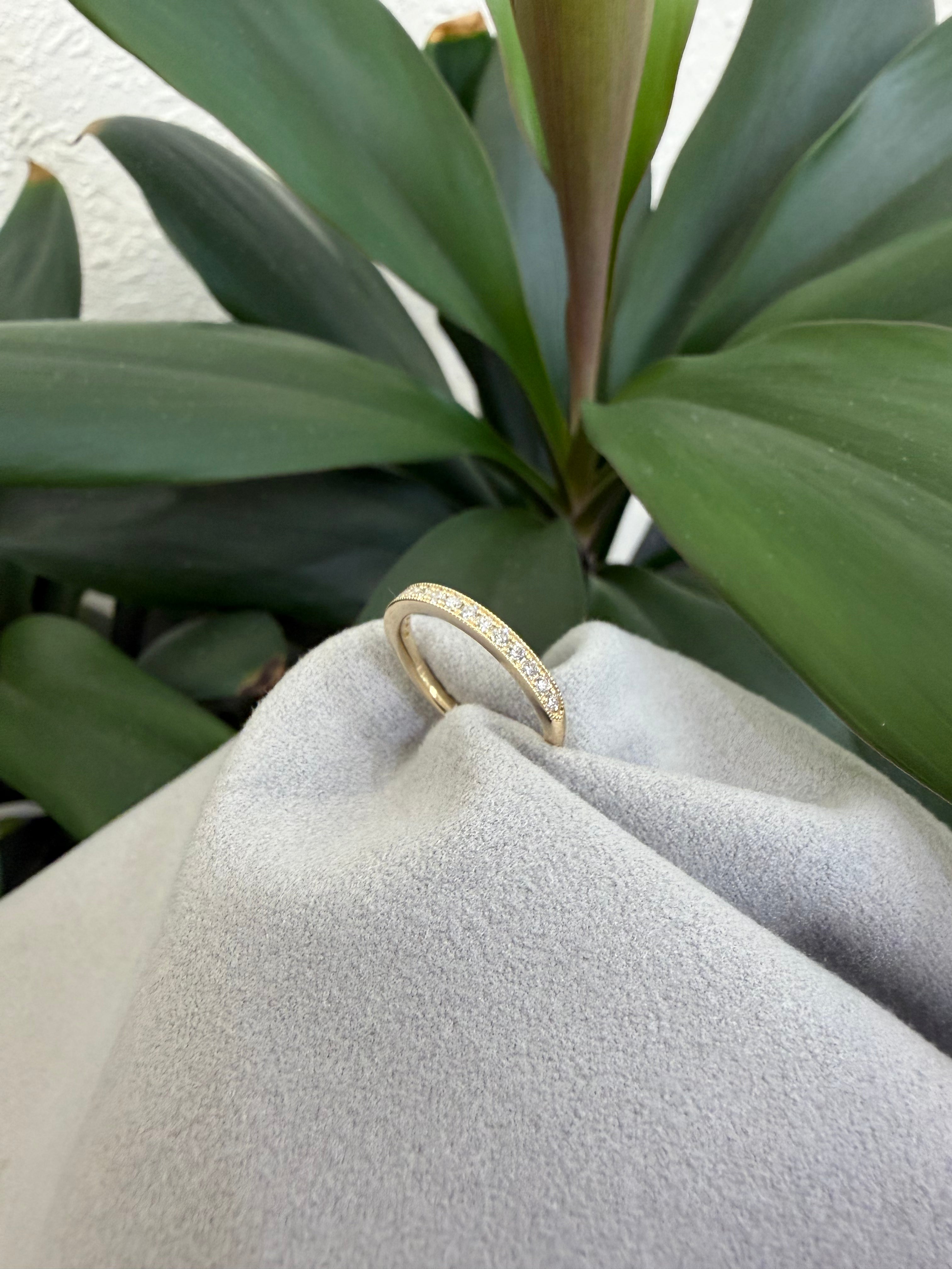 Diamond Wedding Band with 0.22 ct Natural Diamonds, Available in Multiple Metals